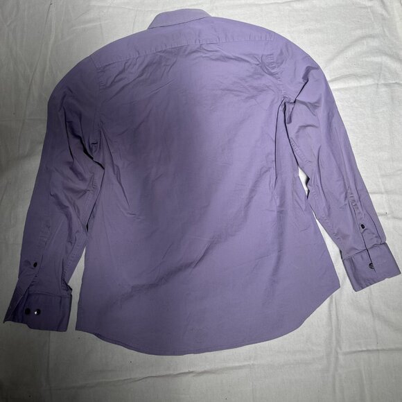 Express 1MX Fitted Button Down Shirt Purple Men's Size Large - Picture 3 of 7